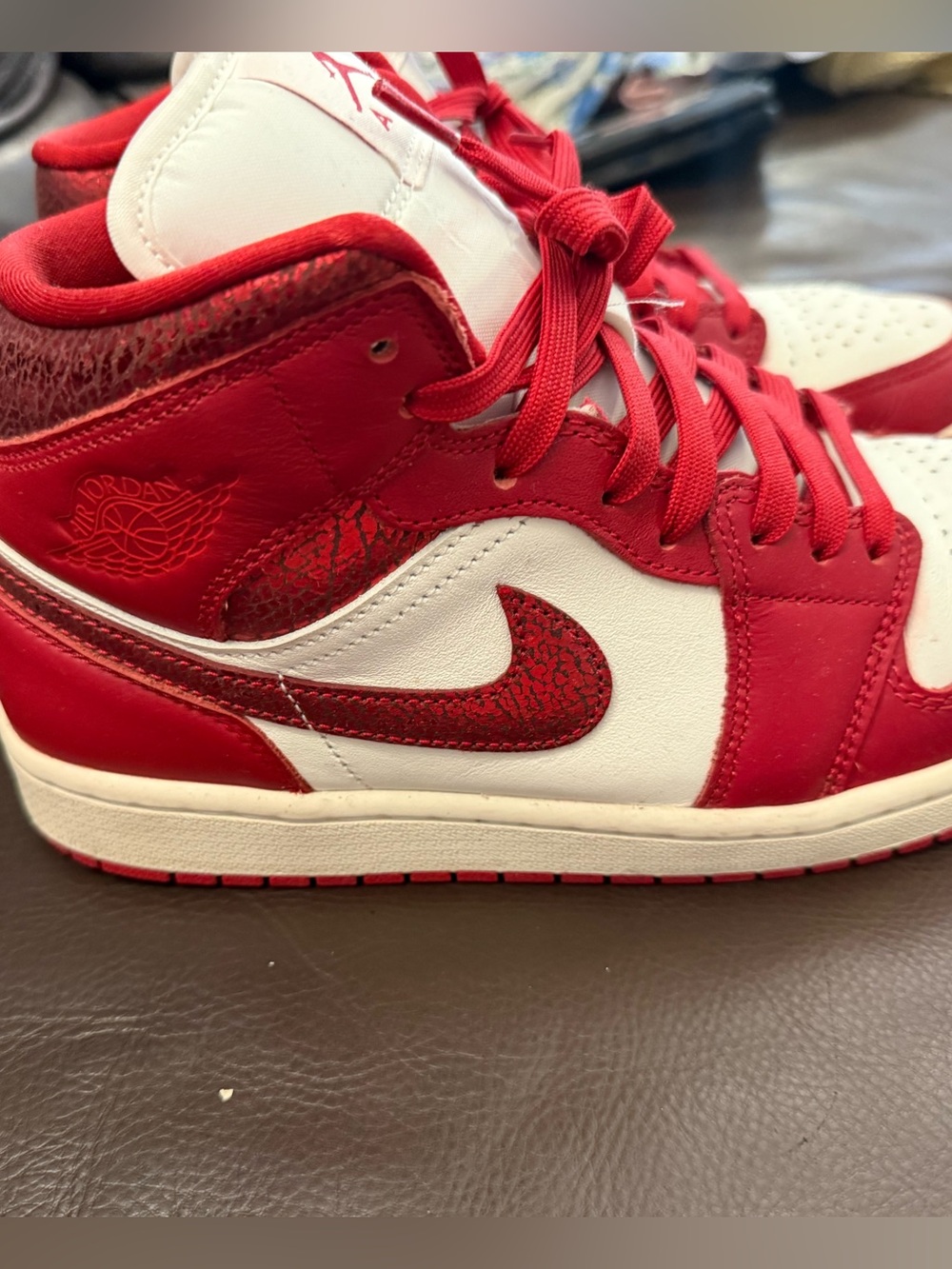 Nike Kids Red and White High-Top Sneakers